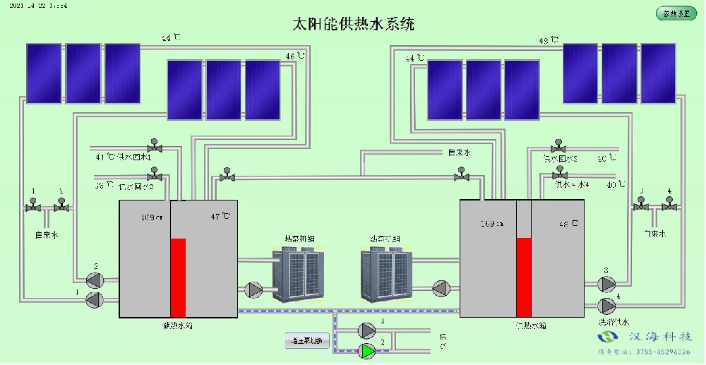 漢海中央熱水PLC遠程智能控制系統